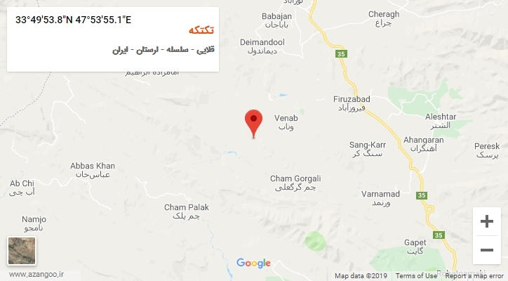 روستای تکتکه بر روی نقشه