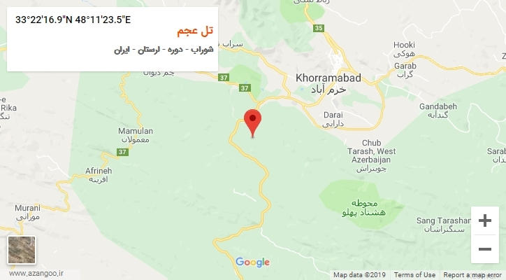 روستای تل عجم بر روی نقشه