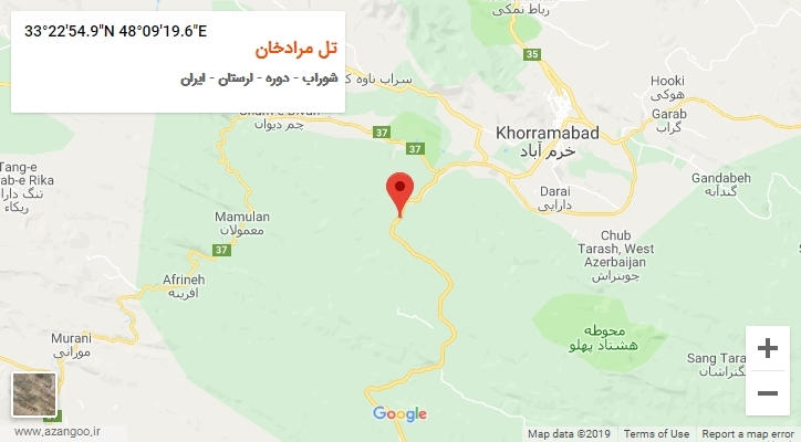 روستای تل مرادخان بر روی نقشه