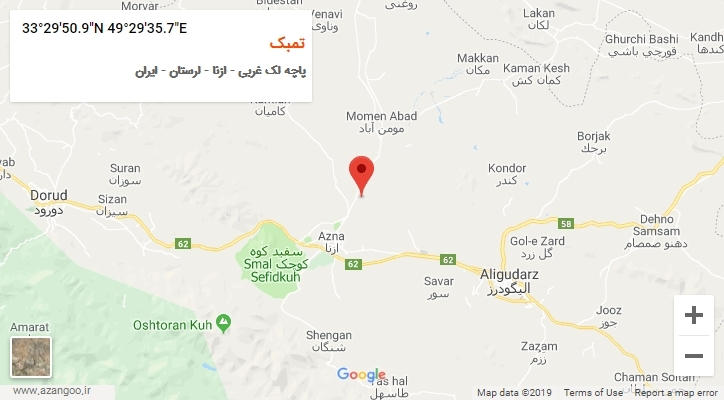 روستای تمبک بر روی نقشه