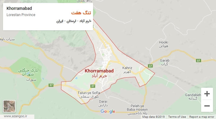 دهستان تنگ هفت بر روی نقشه