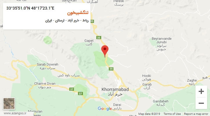 روستای تنگشبیخون بر روی نقشه