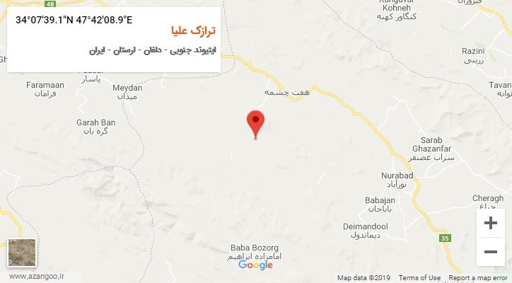 روستای ترازک علیا بر روی نقشه