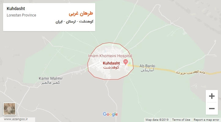 دهستان طرهان غربی بر روی نقشه
