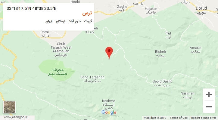 روستای ترس بر روی نقشه