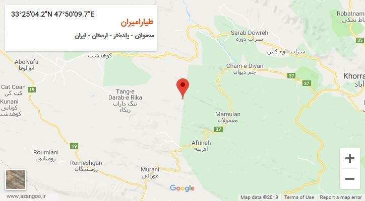 روستای طیارامیران بر روی نقشه