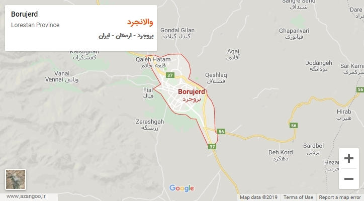 دهستان والانجرد بر روی نقشه