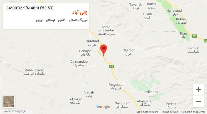 روستای زالی آباد بر روی نقشه