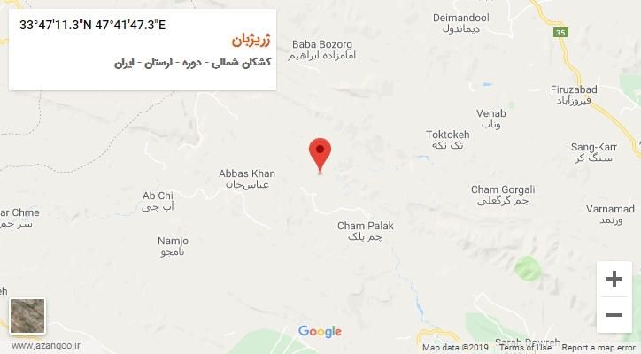 روستای ژریژبان بر روی نقشه