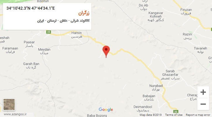 روستای زرگران بر روی نقشه