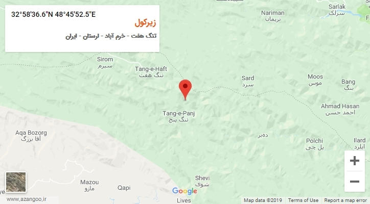 روستای زیرکول بر روی نقشه