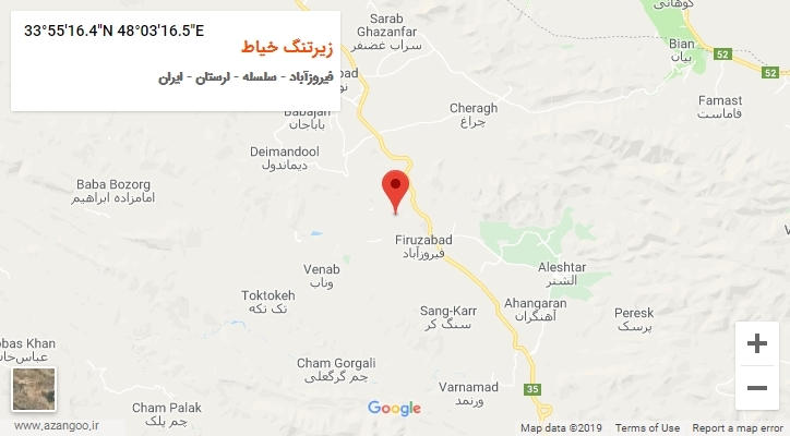 روستای زیرتنگ خیاط بر روی نقشه