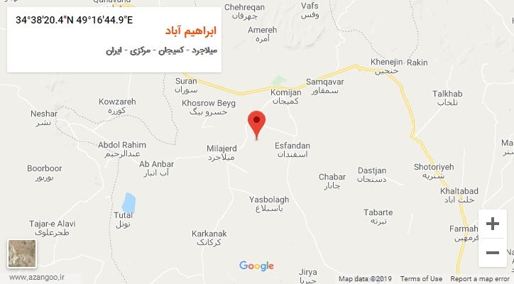 روستای ابراهیم آباد بر روی نقشه