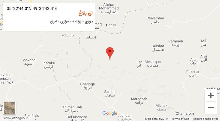 روستای اق بلاغ بر روی نقشه