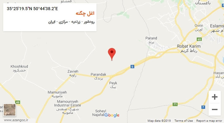 روستای اغل چگنه بر روی نقشه