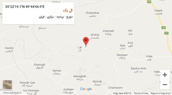 روستای ال بک بر روی نقشه