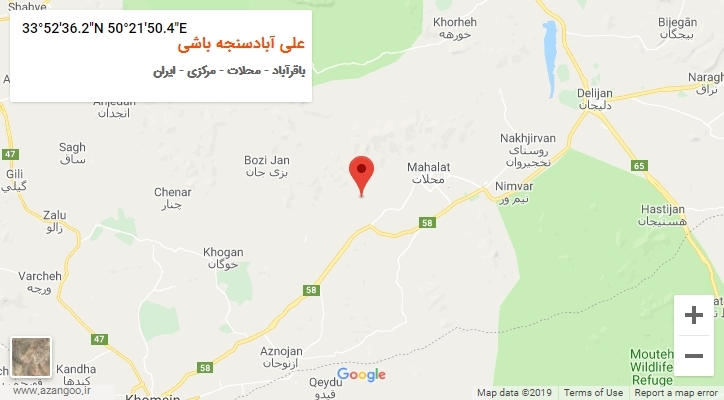 روستای علی آبادسنجه باشی بر روی نقشه