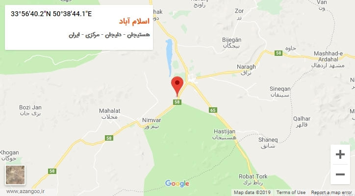 روستای اسلام آباد بر روی نقشه