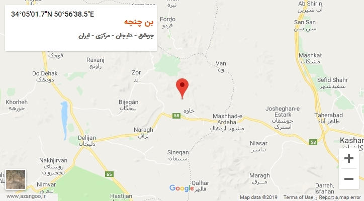 روستای بن چنجه بر روی نقشه