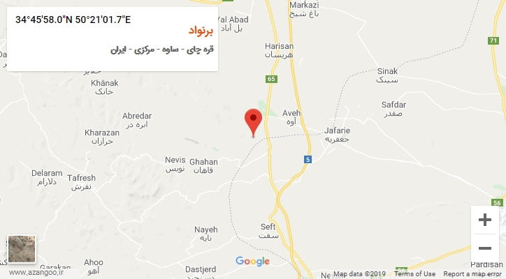 روستای برنواد بر روی نقشه