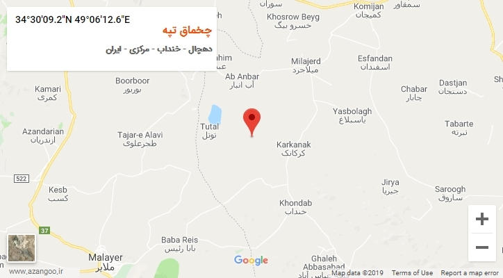 روستای چخماق تپه بر روی نقشه
