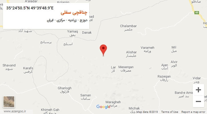 روستای چناقچی سفلی بر روی نقشه