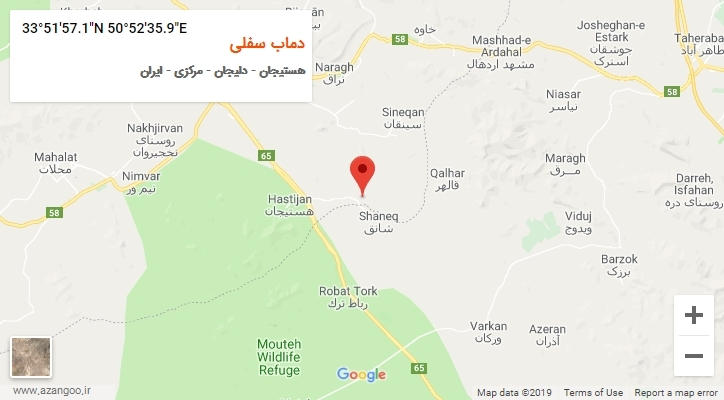 روستای دماب سفلی بر روی نقشه