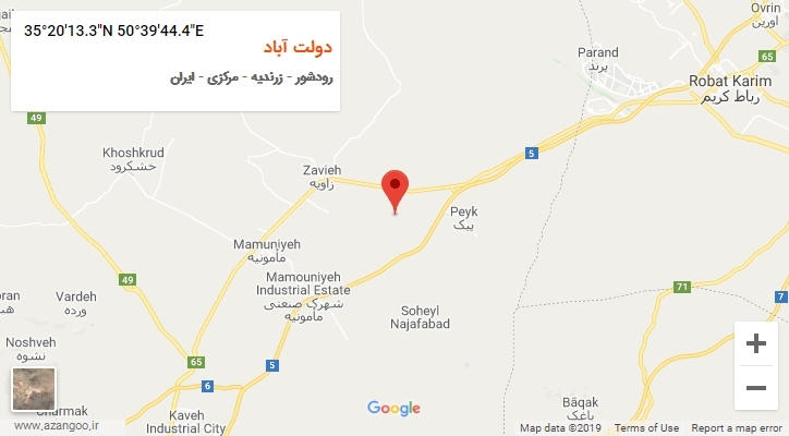روستای دولت آباد بر روی نقشه
