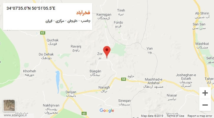 روستای فخرآباد بر روی نقشه