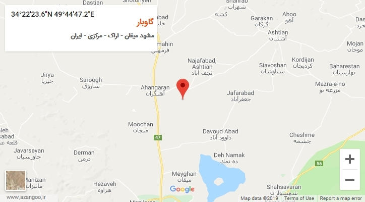 روستای گاوبار بر روی نقشه