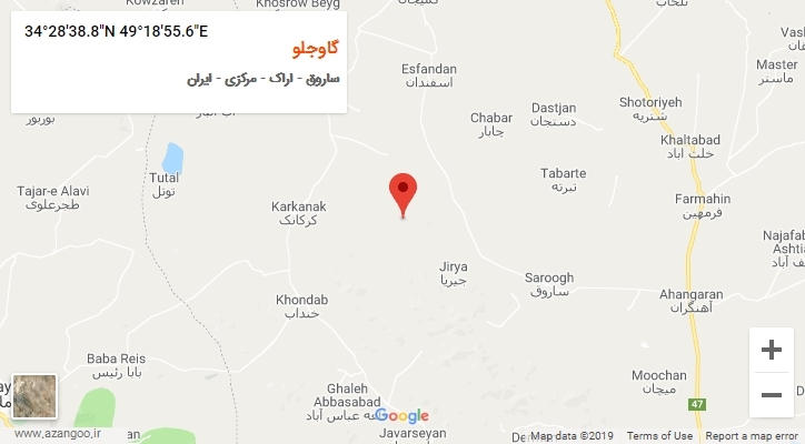 روستای گاوجلو بر روی نقشه