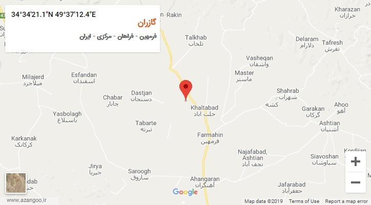 روستای گازران بر روی نقشه