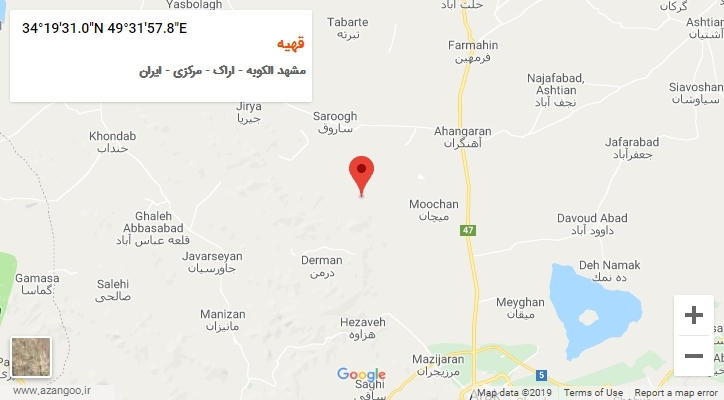 روستای قهیه بر روی نقشه