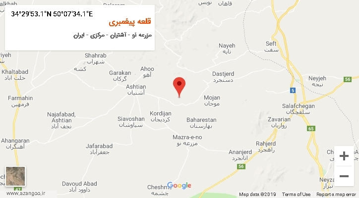 روستای قلعه پیغمبری بر روی نقشه