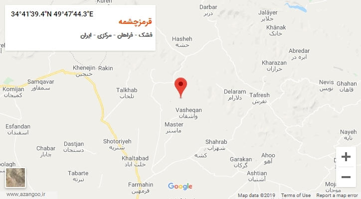 روستای قرمزچشمه بر روی نقشه