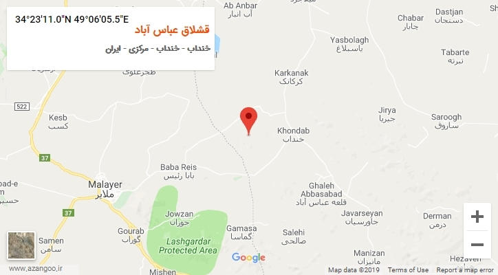 روستای قشلاق عباس آباد بر روی نقشه