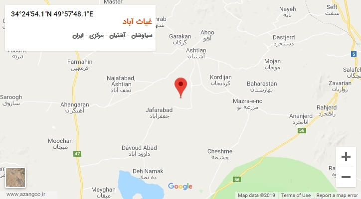 روستای غیاث آباد بر روی نقشه