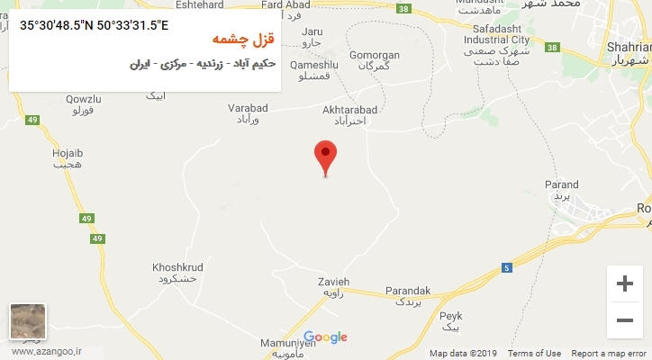 روستای قزل چشمه بر روی نقشه