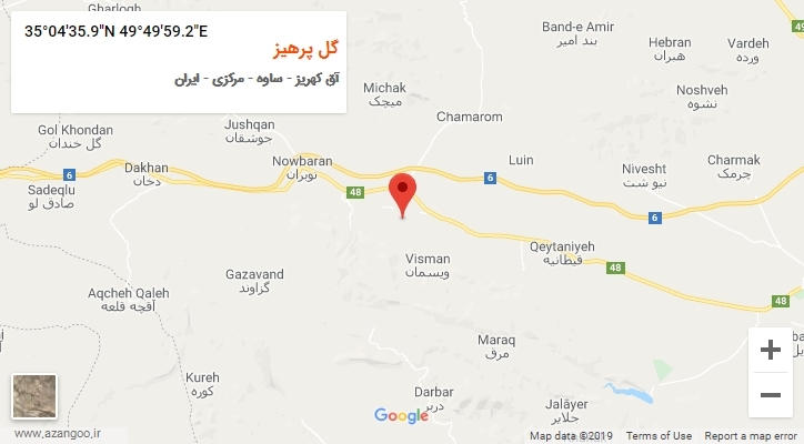 روستای گل پرهیز بر روی نقشه