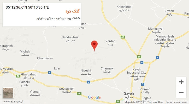 روستای گنک دره بر روی نقشه