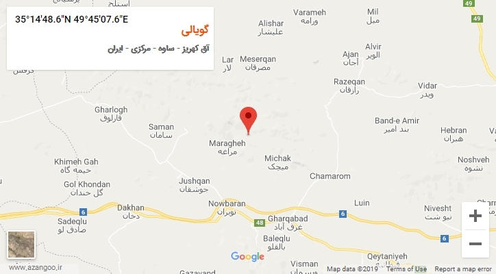 روستای گویالی بر روی نقشه