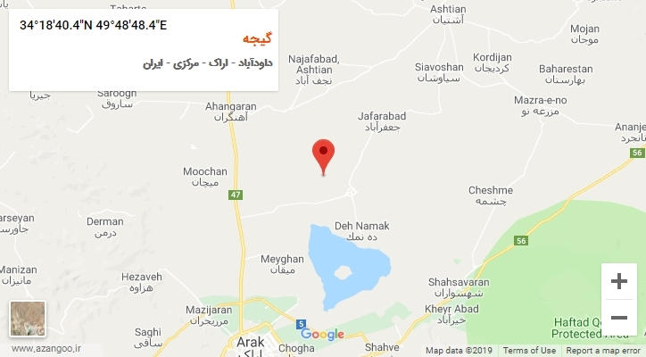 روستای گیجه بر روی نقشه