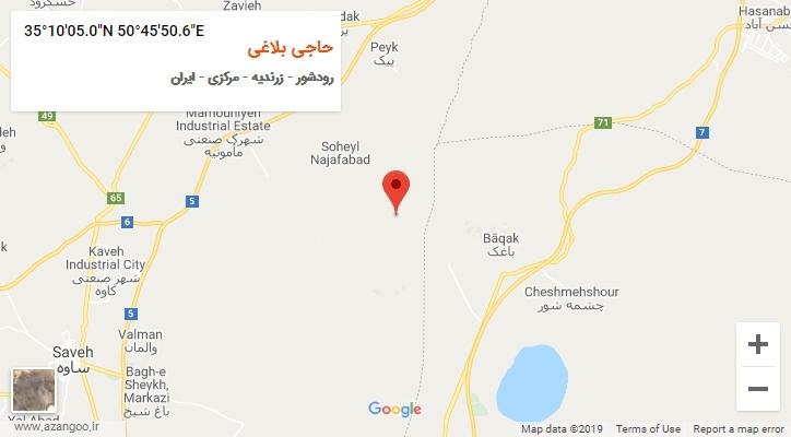 روستای حاجی بلاغی بر روی نقشه