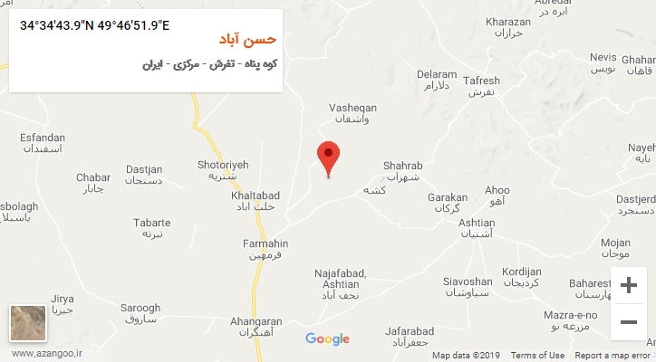روستای حسن آباد بر روی نقشه