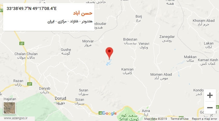 روستای حسن آباد بر روی نقشه