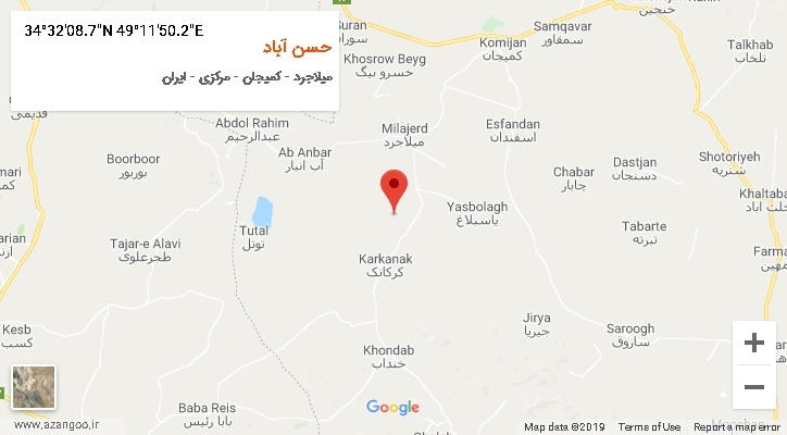 روستای حسن آباد بر روی نقشه