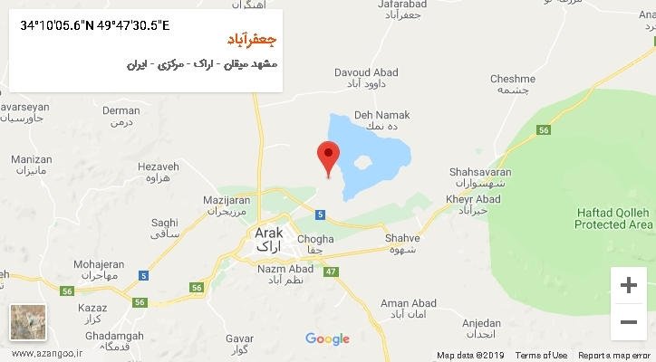 روستای جعفرآباد بر روی نقشه