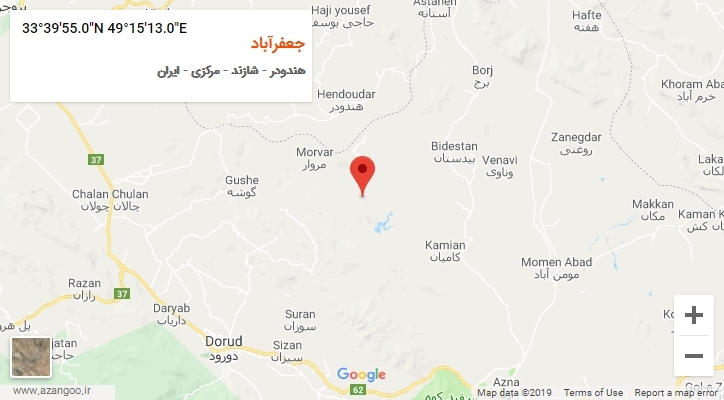 روستای جعفرآباد بر روی نقشه
