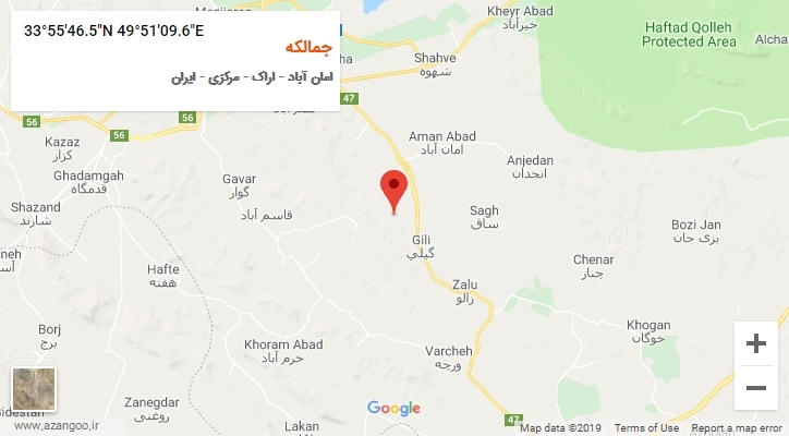 روستای جمالکه بر روی نقشه