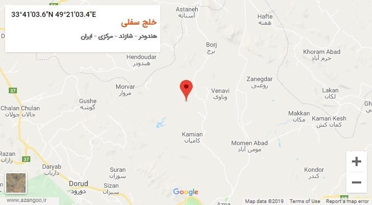 روستای خلج سفلی بر روی نقشه